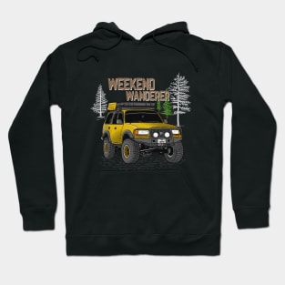 Toyota Land Cruiser Weekend Wanderer - Yellow Toyota Land Cruiser for Outdoor Enthusiasts Hoodie